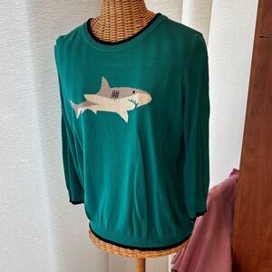 ModCloth Teal Sweater with Shark Design XL